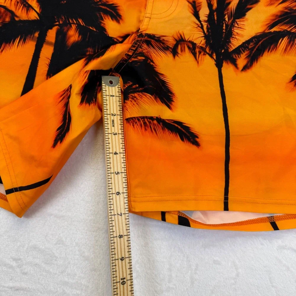 Fair Harbor Mens Medium Sunset Palm Tree Board‎ Shorts Orange Purple Swim Trunks